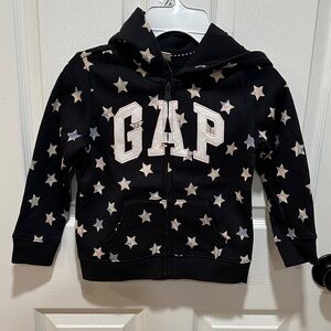 GAP Kids Black Hoodie with Star Pattern